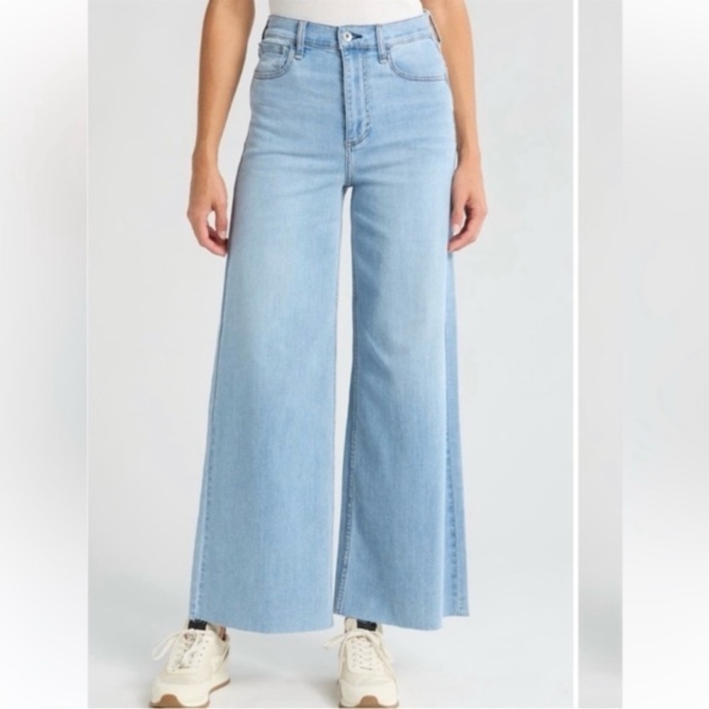 rag & bone Women's Serena High Rise Wide Leg Raw Hem Denim Jeans Size 34‎